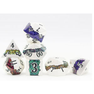 Mica Series 7 piece Metal Dice Set